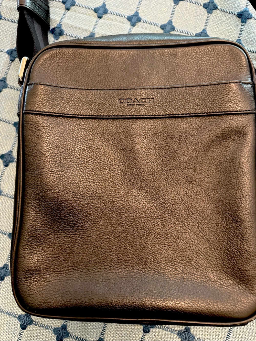 Coach Black Pebbled Leather Flight Bag Crossbody Bag for Men - Picture 5 of 5